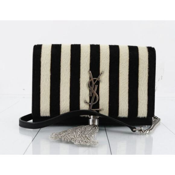 Saint Laurent Pony Hair Kate Chain Bag | Black & White | Very Good Condition - Picture 1 of 5